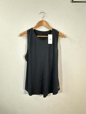 Baleaf Women's Pleated Back Racerback Athletic Tank Top, Black, Size XL